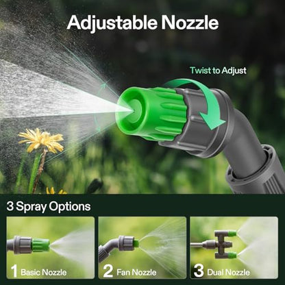 VIVOSUN 1.35 Gal/5L Pump Sprayer, Garden Water Sprayer | for Plants, Weeds & Lawn Care, with 3 Nozzles, 50'' Long Hose & Pressure Relief Valve - size: 1.35 gal