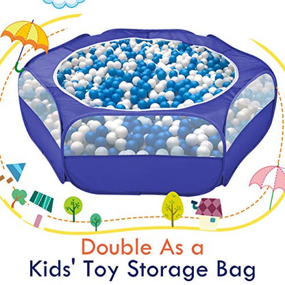 Pawaboo Small Animal Playpen with Zippered Cover,Indigo | Portable pop-up pet tent for supervised rabbits, guinea pigs, chicks and kittens; water-resistant bottom and 3 metal rods - color: H-Indigo