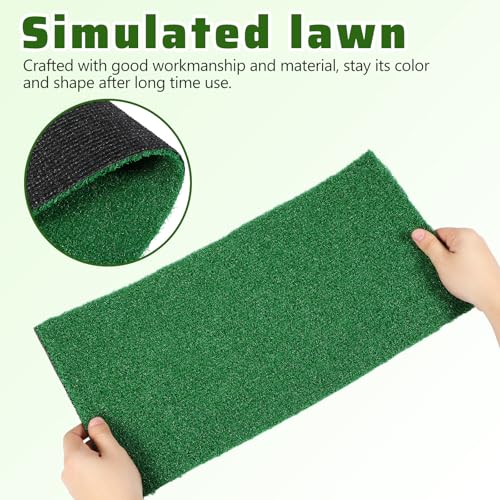 FAVOMOTO Fake Turf for Aquarium Turtle Basking Platform Turf Artificial Grass for Turtle Tank Fish Tank Simulation Climbing Platform Mat 19.68 X 9.84 X 0.19 in