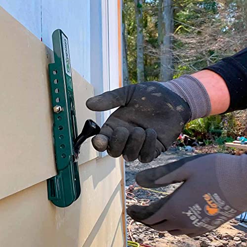 PacTool Gecko Gauge Siding Tool - LP Wood Installation, 2-Pack Green | 8" x 3/8" plastic gauges for LP siding & vinyl mounting blocks. Includes 2 clips. Compatible with engineered wood systems. - size: 3/8” Thickness for LP Siding, style: STANDARD