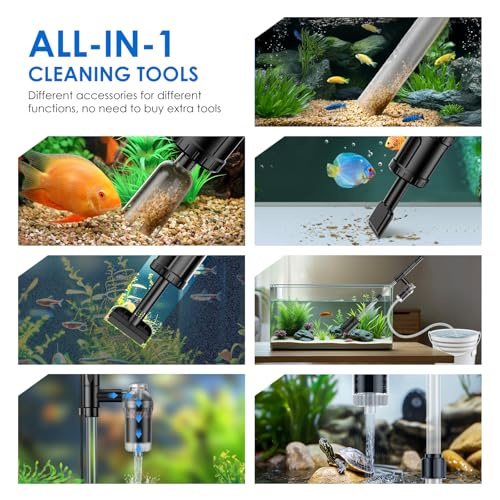 36W Aquarium Vacu | Multifunctional Change, Sand Washing, Water Filtration, Glass Cleaning, Adjustable Length, Timed Off