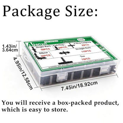 340PCS 1/4" Drip Irrigation Kit Barbed Connectors, Straight Barb, Tee, Single Barb, End Plug, Elbow, 4 Way Coupling Irrigation Fittings for Garden Lawn Flower Pot - size: 340PCS- Barbed Connectors