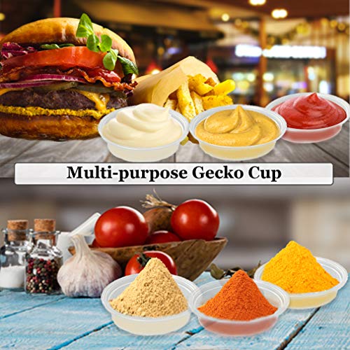 SunGrow Reusable Gecko Food & Water Cups, 50 Pcs, 0.5 Oz Recyclable Plastic Bowls, Fits Small Stands & Feeders, Durable & Easy to Clean, Ideal for Reptiles - in Resealable Bag