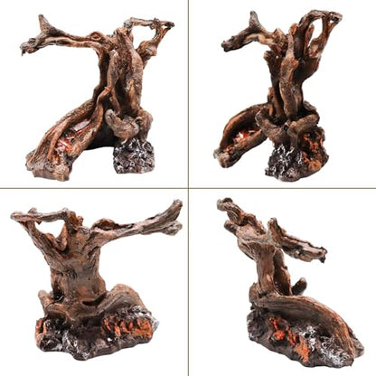 Hermit Crab Climbing Toy, Aquarium Betta Fish Hideout Caves, Resin Tree Trunk Ornament, Tank or Aquarium Decorations, Climbing and Hide Toy for Reptile Lizard Newt Hermit Crab