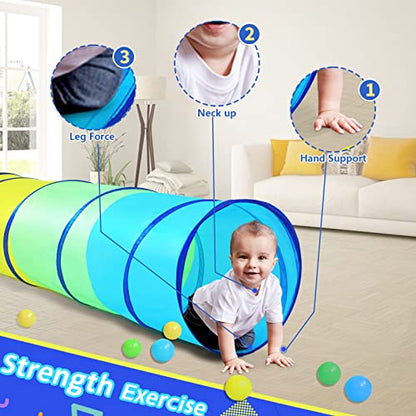 PigPigPen Kids Tunnel for Toddlers,Pop Up Play Tunnel Tent for Babies or Dogs, Indoor & Outdoor Toys for Kids Backyard Playset (Yellow,Green,Blue Play Tent) - style: Yellow,green,blue play tent
