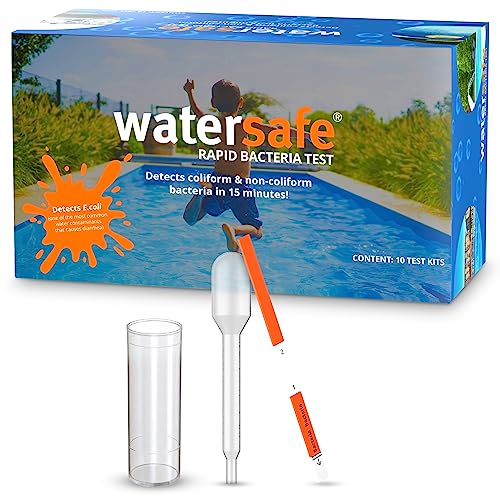 Pool and Spa Rapid Bacteria Test by Watersafe, Detects Down to 1 Bacteria/μL, including E. coli, Salmonella and More, Pack of 10