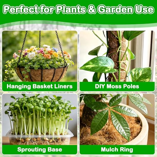 Coco Liners for Planters, 12 x 98 Inch Natural Coco Coir Liner Roll | Coconut Planter Liners for Flower Basket, Coconut Fiber Mat, Garden Decoration, Animal Pet Pad, Reptile Carpet ﻿
