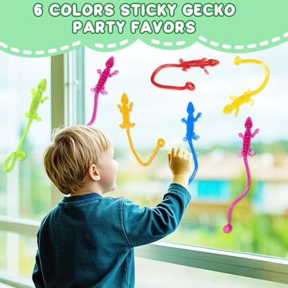 40pcs Sticky Gecko Toys School Classroom Exchange Party Favors Kids Goodie Bag Stuffers Finger Bulk Toys Lizard Toys Sticky Treasure Box Prize Pinata Fillers Birthday Party Supplies Treat Boy Girl