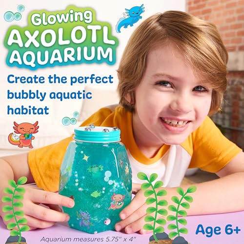 Creativity for Kids Glowing Axolotl Aquarium - Axolotl Crafts and Toys for Girls and Boys, STEM Science Kits for Kids, Craft Kits and Axolotl Gifts for Girls and Boys (Ages 6+)