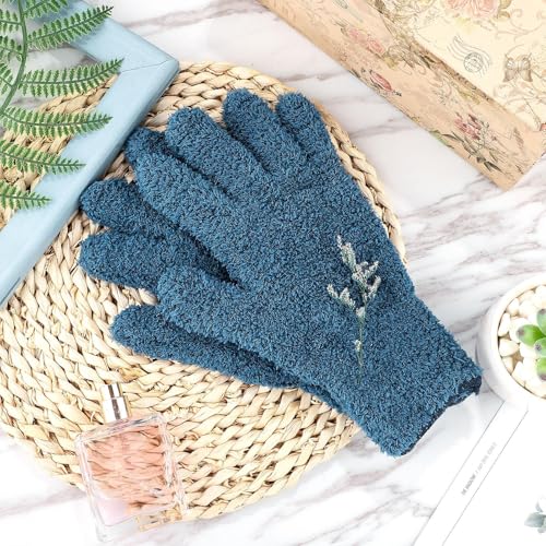 Patelai 2 Pairs Microfiber Gloves for plants Dusting Cleaning Glove Mittens House Cars Blinds Dusting(Blue,Large) - color: Blue, size: Large (2 Pairs)