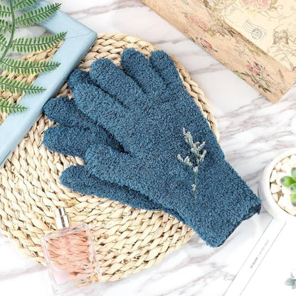 Patelai 2 Pairs Microfiber Gloves for plants Dusting Cleaning Glove Mittens House Cars Blinds Dusting(Blue,Large) - color: Blue, size: Large (2 Pairs)