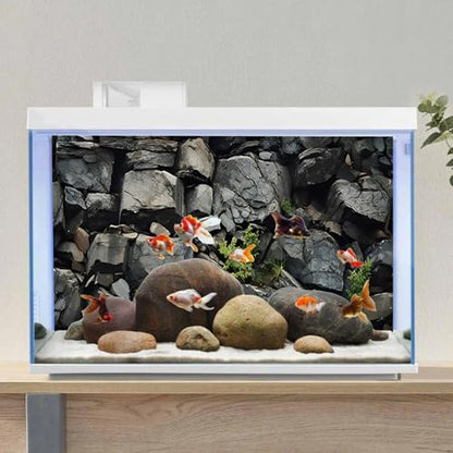AWERT 36x20 inches Stone Aquarium Background Grey Rock Fish Tank Background Rocky Terrarium Background - size: 36x20in/90x50cm