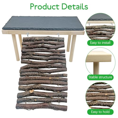 BNOSDM Bearded Dragon Basking Rock Platform with Climbing Ramp Reptiles Hideout Hide Cave Reptile Tank Accessories Suit for Tortoise, Lizard, Toad, Gecko (Small)