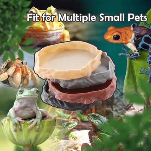 4 Pack Hermit Crab Food Bowl Round Water Dish Feeding Dish for Hermit Crab Turtle Snail Millipede Small Reptiles