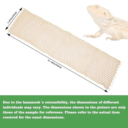 3 Pack Collapsible Reptile Hammock with Suction Cups, Breathable Climbing Net Lounger for Bearded Dragon, Gecko, Snake, Hermit Crab, Reptile Tank Accessories
