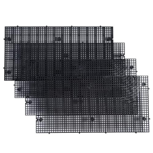 Aquarium Grid Isolate Board Divider Fish Tank Bottom Black Filter Tray Plastic Crate (4pcs Black) - size: 4pcs Black