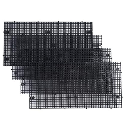 Aquarium Grid Isolate Board Divider Fish Tank Bottom Black Filter Tray Plastic Crate (4pcs Black) - size: 4pcs Black
