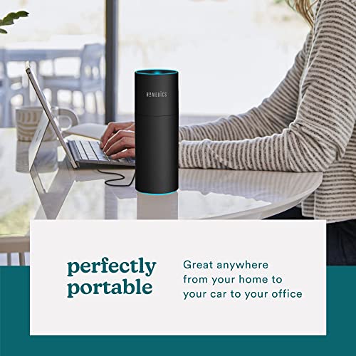 Homedics Portable Humidifier - Small Air Humidifiers, Matte Black | for Bedroom, Plants, Office, Travel - Cool Mist Humidifiers, Color-Changing Accent Light, 2 Mist Settings - color: Black