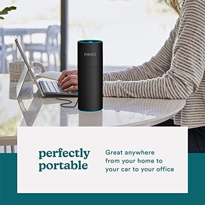 Homedics Portable Humidifier - Small Air Humidifiers, Matte Black | for Bedroom, Plants, Office, Travel - Cool Mist Humidifiers, Color-Changing Accent Light, 2 Mist Settings - color: Black