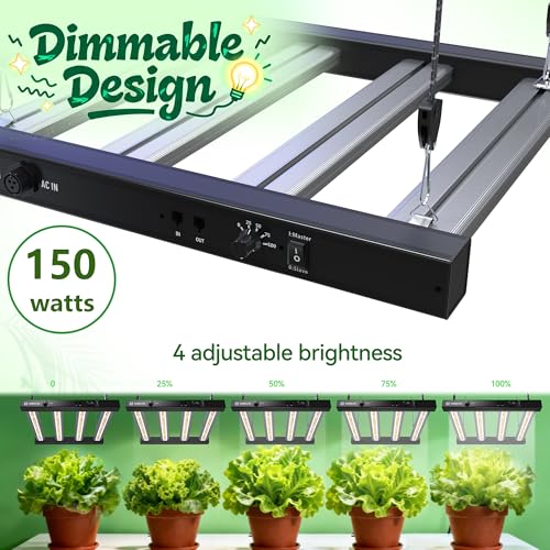 Grow Light FARMLITE Grow Lights for Indoor Plants Full Spectrum LED Growing Light Plant Hanging Growing Bar Lamps Seedling Daisy Chain Dimmable Board 2x2ft Coverage (150, Watts)
