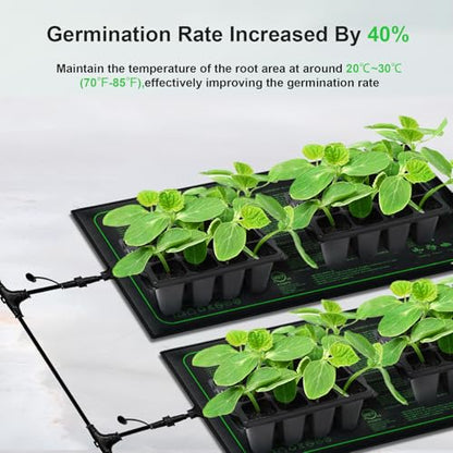 10"x20" 4in1 Seedling Heat Mat for Seed Starting and Germination | Durable Waterproof Hydroponic Heating Pad with ETL Certified for Indoor Plant Gardening and Cutting, Brewing and Greenhouse - style: 4in1-4PK-20" x 10"- Heat Mat