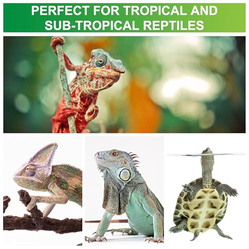 UVB Reptile Light Bulb 5.0, 23W UV Spiral Compact Florescent Terrarium Lamp Ideal for Tropical Reptiles Bearded Dragon Hermit Crab Turtle Leopard Gecko Tank Chameleons Iguanas Snake - 2 Pack - size: UVB5.0
