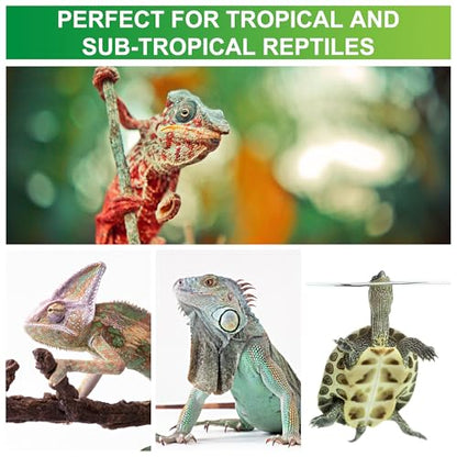 UVB Reptile Light Bulb 5.0, 23W UV Spiral Compact Florescent Terrarium Lamp Ideal for Tropical Reptiles Bearded Dragon Hermit Crab Turtle Leopard Gecko Tank Chameleons Iguanas Snake - 2 Pack - size: UVB5.0
