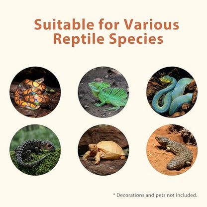20 Gallon PVC Reptile Enclosure, RepWild 30"x12"x12" Terrarium/Tank with Heavy-Duty Screen Top, Glass Sliding Doors & Lock for Bearded Dragons, Ball Python, Geckos, Lizards - size: 30"W x 12"D x 12"H