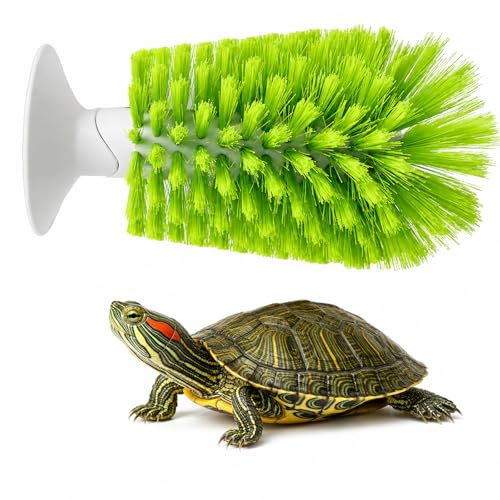Turtle Scrub Brush, Turtle Scratches Back Brush Turtle Shell Clean Brush with Suction Cup Turtle Exfoliate Brush Tank Tortoise Brush for Remove Turtle Shell Scutes Mud Dirt