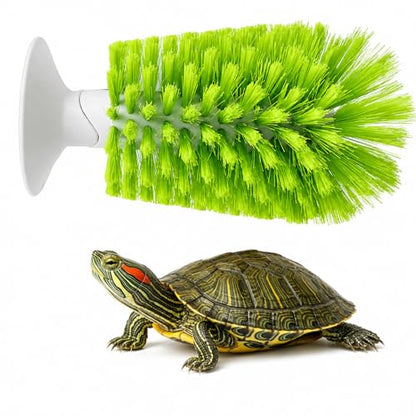 Turtle Scrub Brush, Turtle Scratches Back Brush Turtle Shell Clean Brush with Suction Cup Turtle Exfoliate Brush Tank Tortoise Brush for Remove Turtle Shell Scutes Mud Dirt