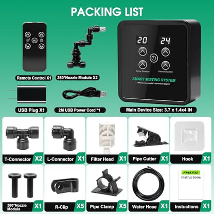 Reptile Mister Humidifier Reptile Mister System with Timer Auto | Terrarium Misting System Reptile Fogger for Chameleons, Snakes, Frogs, Lizards & Turtles - color: C-Black
