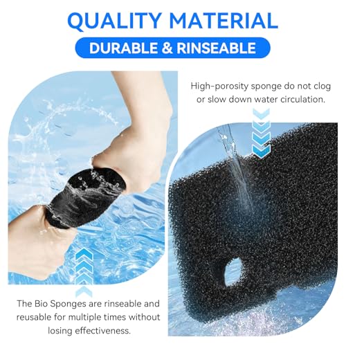 Canister Filter Media Replacement for Penn Plax Cascade 1200/1500 CCF4UL/CCF5UL Replacement Canisters Filters Bio Sponges for Aquariums Fish Tank Turtle Tank Filter Parts 2-Pack Black