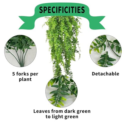 kathson 8 PCS Reptile Vines Plants Flexible Bendable Jungle Climbing Vine Terrarium Plastic Plant Leaves Pet Tank Habitat Decor for Bearded Dragons Lizards Geckos Snakes Frogs and More Reptiles - size: 8 PCS