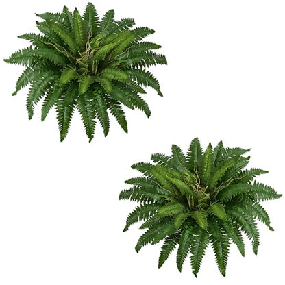 38In Artificial Boston Ferns Bush, Set of 2 Large Faux Ferns Plants, 47 Branches Fake Ferns for Home Living Room Decor, Indoor and Outdoor - size: 2 PCS-38"