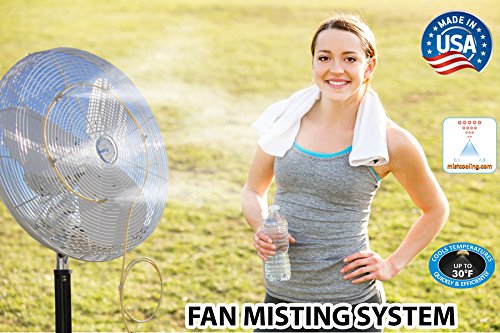 Fan Misting System - Outdoor Cooling Fan Mister - Do It Yourself Misting System- Made in USA. 15 Inch diameter Beige - size: 15 Inch diameter