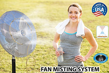 Fan Misting System - Outdoor Cooling Fan Mister - Do It Yourself Misting System- Made in USA. 15 Inch diameter Beige - size: 15 Inch diameter
