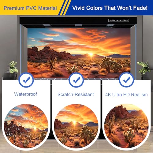 Reptile Background Film, Static Cling, Glue-Free, Desert, 11.8"H×23.6"W | No Glue Static Cling • Spray Water to Apply • Realistic Desert Scene • Natural Terrarium Look • Reusable • Easy Trim - size: 11.8 X 23.6 Inches