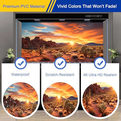 Reptile Background Film, Static Cling, Glue-Free, Desert, 11.8"H×23.6"W | No Glue Static Cling • Spray Water to Apply • Realistic Desert Scene • Natural Terrarium Look • Reusable • Easy Trim - size: 11.8 X 23.6 Inches