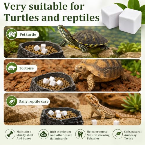 Tortoise Calcium Cubes,18Pcs Natural Calcium Mineral BlocksTurtle Teeth Grinding Stone,Chew Toy for Turtle Tortoise Parrot Rabbits Lizard Aquarium Supplies