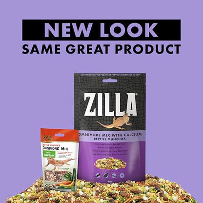 Zilla Reptile Munchies, Omnivore Mix with Calcium 4 oz.