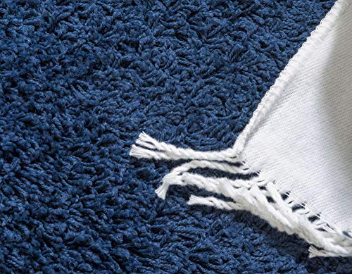 Unique Loom Solid Shag Collection Area Rug (2' 2" x 3' 1" Rectangle, Sapphire Blue/ Navy Blue) - color: Sapphire Blue/Navy Blue, size: 2'2" x 3'1" (Rectangular)