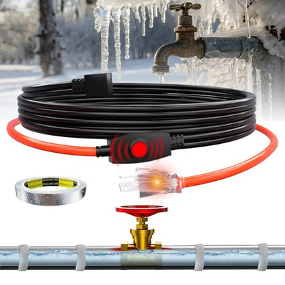 HEATIT Automatic Heat Tape Pipe Freeze Protected Heated Cable 3Ft 7W/ft | ETL certified heat cable for pipe freeze protection, constant heat output helps prevent frozen water pipes in winter. - style: 3 Feet