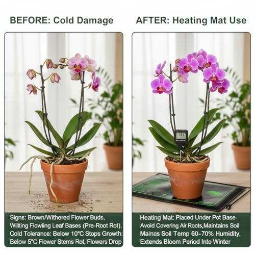 2 Pack Seedling Heat Mat with Thermostat for Plants Seed Starting,10"x20.5" | Temp-Adjustable, Improve germination rate, Stable evenly heat, temperature range 70- 95°F(21-35°C),Waterproof, Fit 1020 Tray - size: 10×20"-2P--Adjustable
