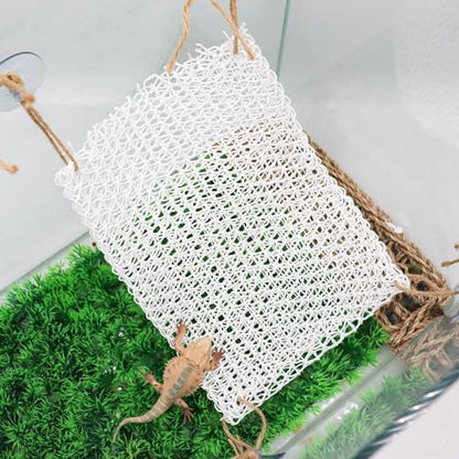 3 Pack Collapsible Reptile Hammock with Suction Cups, Breathable Climbing Net Lounger for Bearded Dragon, Gecko, Snake, Hermit Crab, Reptile Tank Accessories