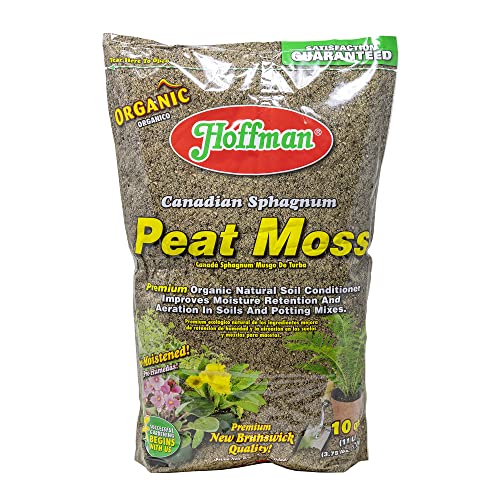 Hoffman Canadian Sphagnum Peat Moss Soil Conditioner to Improve Moisture Retention and Aeration, 10qt Bag - size: 1, style: Peat Moss