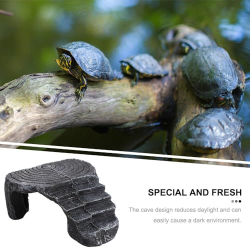 Turtle Basking Platform Triangle Climbing Platform, Reptile Habitat Rock Decor Tortoise Hideout Aquarium Habitat Decor Rock, for Frogs Lizards Geckos