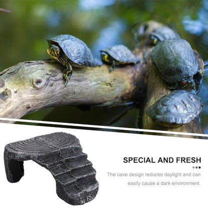 Turtle Basking Platform Triangle Climbing Platform, Reptile Habitat Rock Decor Tortoise Hideout Aquarium Habitat Decor Rock, for Frogs Lizards Geckos