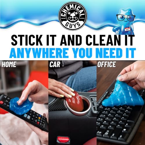 Chemical Guys, Sticky Icky Cleaning Gel, Green Apple & Strawberry, 2 Pack | For air vents, dashboards, and keyboards, reusable, for vents, cup holders, and keyboards, use for dashboard crevices - size: 3.5 Ounce (Pack of 2), style: Various