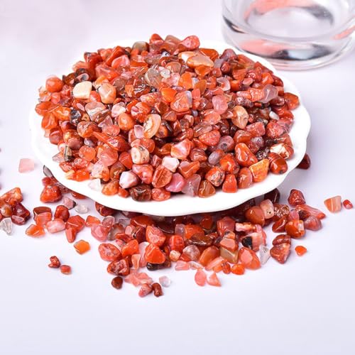 Erliway Carnelian Crystal Chips Bulk for Vase Filler Crafts, 0.5 lb 7-9 mm | Natural Crushed Crystal Stone for Spell Jar, Aquarium Gravel, Reiki Healing Meditation, Jewelry Making, Resin Art, Home Décor - color: Carnelian