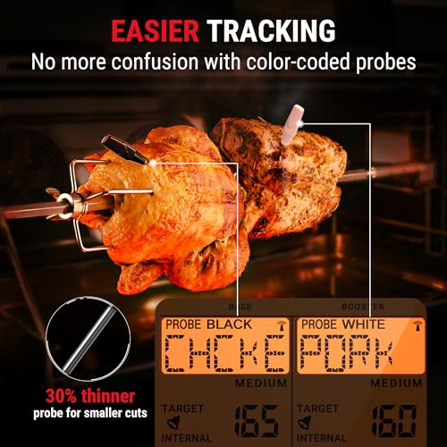 TempPro TempSpike 2000FT Wireless Meat Thermometer Digital with 2 Ultra-Thin Meat Probe, Grill Thermometer Wireless for Smoker, BBQ, Grill, Turkey Kitchent Gift for Dad Husband (Previously ThermoPro) - style: 2000ft
